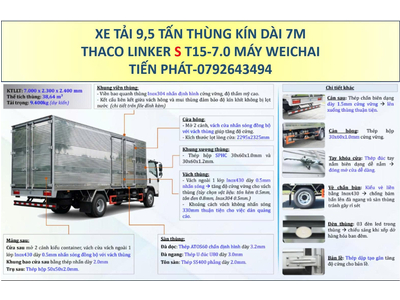 Xe Tải 9 Tấn 9,5 Tấn Thùng Kín 7m Thaco Linker S T15-7.0 Mới Nhất