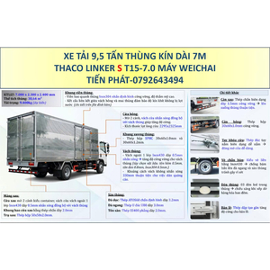 Xe Tải 9,5 Tấn Thùng Kín 7m Thaco Linker S T15-7.0 Mới Nhất