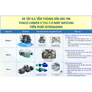 Xe Tải 9,5 Tấn Thùng Kín 7m Thaco Linker S T15-7.0 Mới Nhất