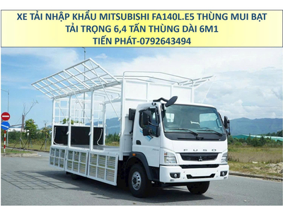 Xe Tải Nhập Khẩu Mitsubishi Fuso FA 140L Thùng Mui Bạt 6m1 Tải 6,4 Euro 5 Mới Nhất
