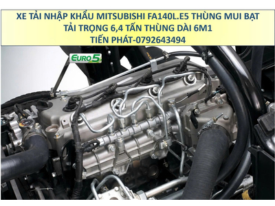 Xe Tải Nhập Khẩu Mitsubishi Fuso FA 140L Thùng Mui Bạt 6m1 Tải 6,4 Euro 5 Mới Nhất