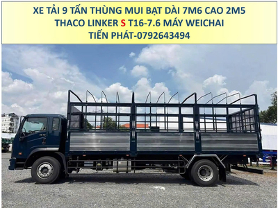 Xe Tải 9 Tấn Thùng Mui Bạt 7m6 Cao 2m5 Thaco Linker S T16-7.6 Mới Nhất