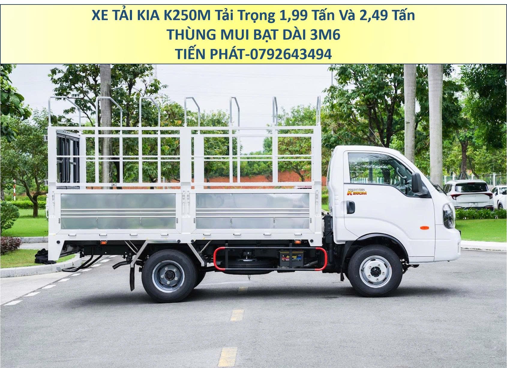 Xe Tải 1,9 Tấn 2,4 Tấn KIA K250M Thùng Mui Bạt Mở 5 Bửng Euro 5 Mới Nhất