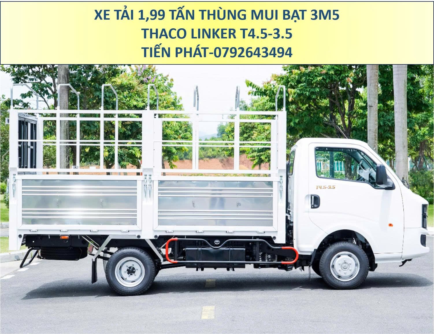 Xe Tải 2 Tấn Thùng Mui Bạt 5 Bửng 3m5 Thaco Linker T4.5-3.5 Giá Siêu Tốt