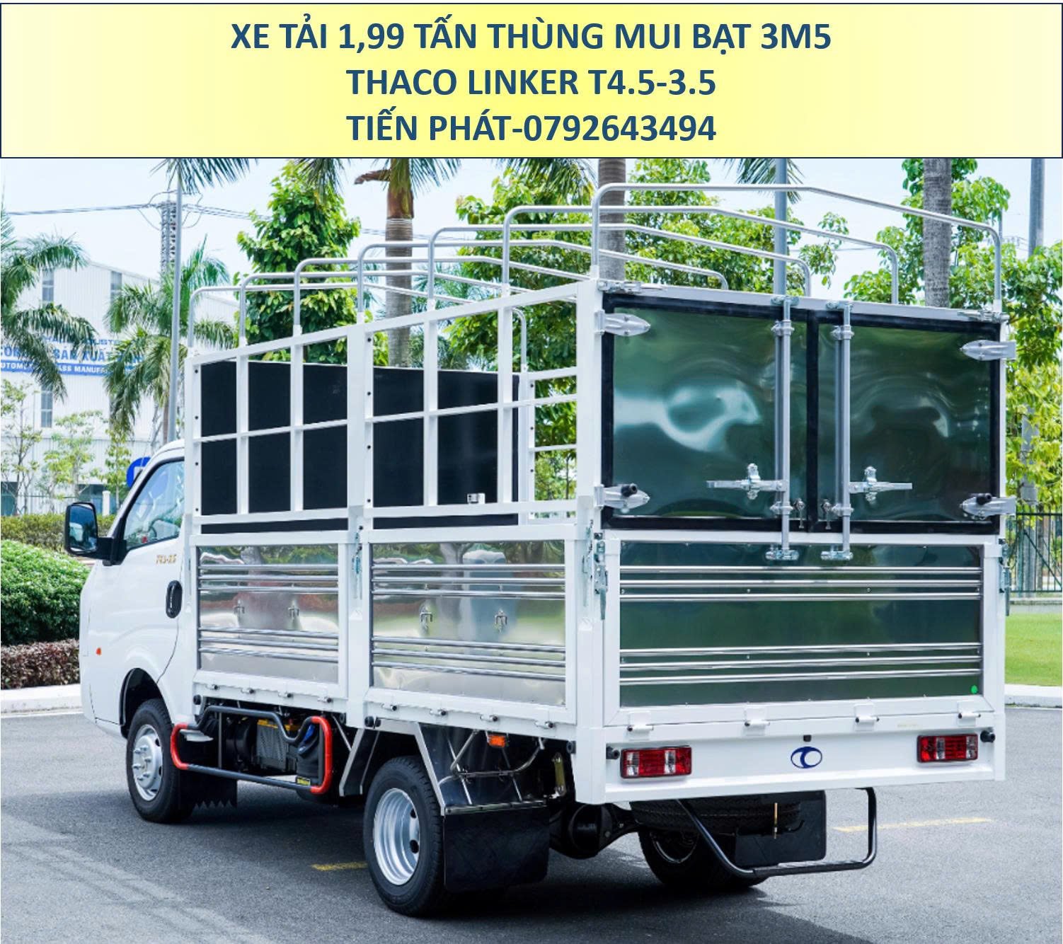 Xe Tải 2 Tấn Thùng Mui Bạt 5 Bửng 3m5 Thaco Linker T4.5-3.5 Giá Siêu Tốt