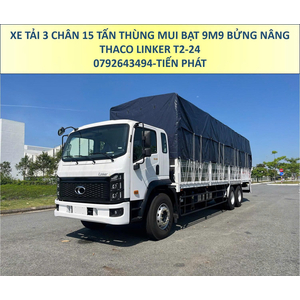 Xe Tải 3 Chân 15 Tấn Thùng Mui Bạt 9m9 Bửng Nâng Thaco Linker T2-24