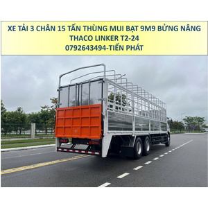 Xe Tải 3 Chân 15 Tấn Thùng Mui Bạt 9m9 Bửng Nâng Thaco Linker T2-24