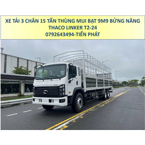 Xe Tải 3 Chân 15 Tấn Thùng Mui Bạt 9m9 Bửng Nâng Thaco Linker T2-24