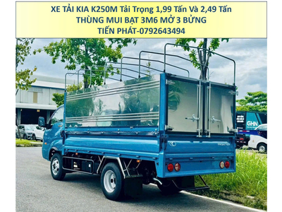 Xe Tải 1,9 Tấn 2,4 Tấn KIA K250M Thùng Mui Bạt Mở 3 Bửng Euro 5 Mới Nhất
