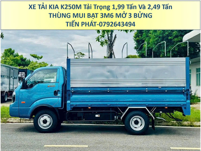 Xe Tải 1,9 Tấn 2,4 Tấn KIA K250M Thùng Mui Bạt Mở 3 Bửng Euro 5 Mới Nhất
