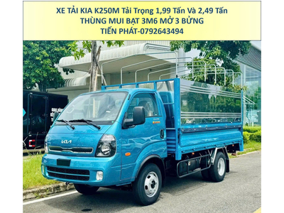 Xe Tải 1,9 Tấn 2,4 Tấn KIA K250M Thùng Mui Bạt Mở 3 Bửng Euro 5 Mới Nhất
