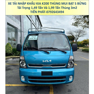 Xe Tải KIA K200 Thùng Mui Bạt 5 Bửng Tải Trọng 1 Tấn 1,4 Tấn và 2 Tấn Mới Nhất