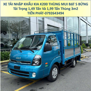 Xe Tải KIA K200 Thùng Mui Bạt 5 Bửng Tải Trọng 1 Tấn 1,4 Tấn và 2 Tấn Mới Nhất