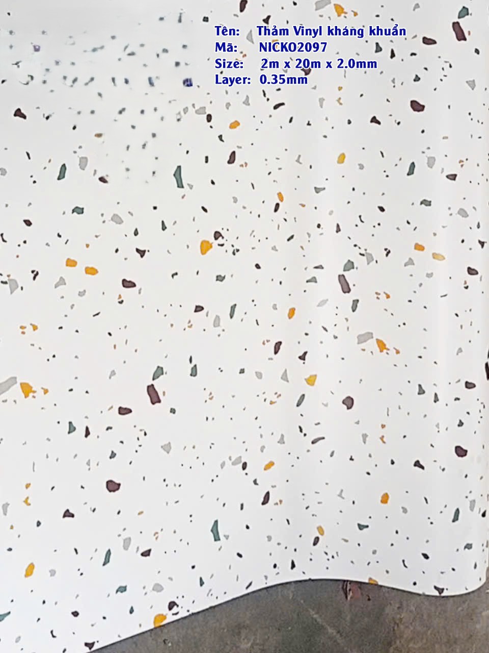 Tấm nhựa trải sàn vynil PVC kháng khuẩn- Loại dày 2 mm PTN-UTRAL