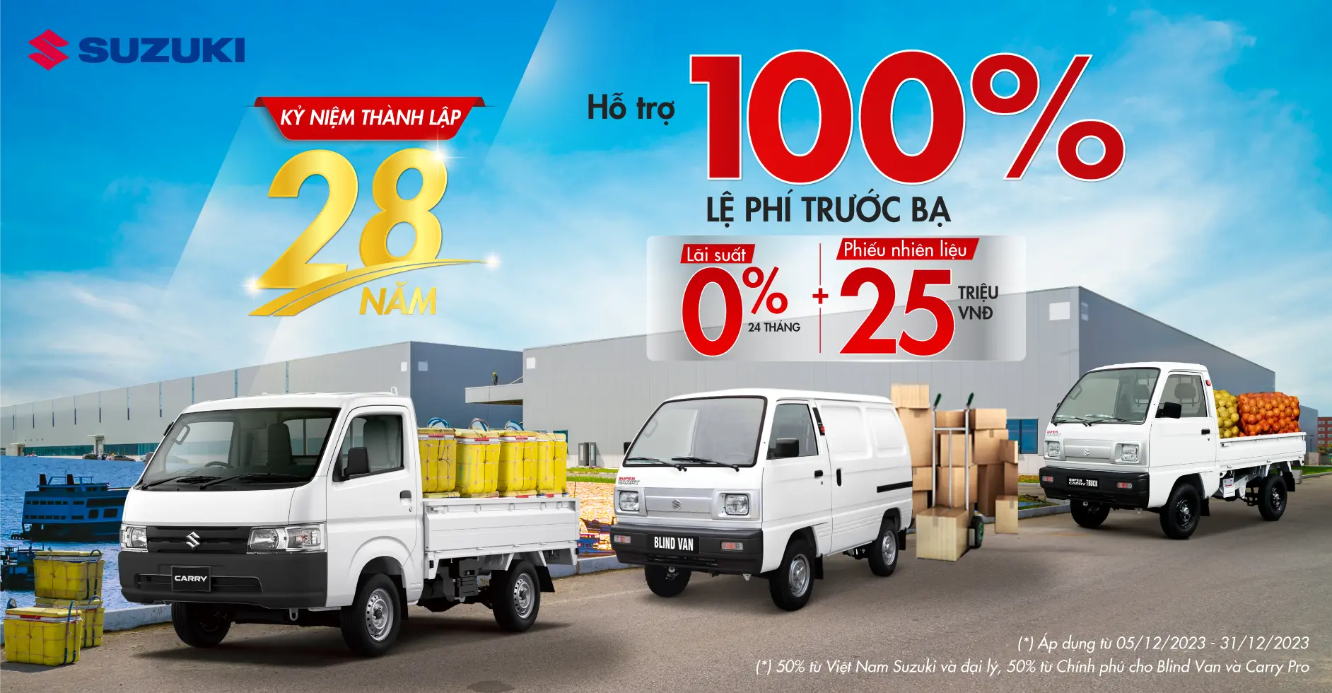 28 NĂM VÀNG - NGẬP TRÀN ƯU ĐÃI KHỦNG ĐẾN 70 TRIỆU ĐỒNG CÙNG VIỆT NAM SUZUKI