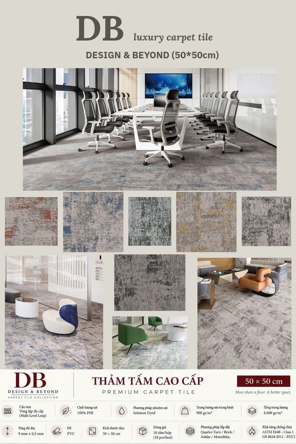 Thảm trải sàn tấm Nylon cao cấp DESIGN & BEYOND