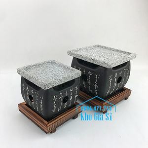 Lò nướng thịt hình vuông bằng đá tại bàn kiểu Nhật (size lớn)