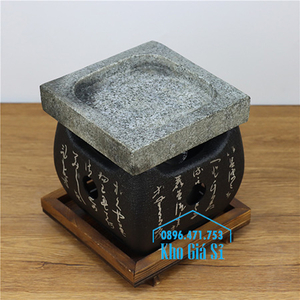 Lò nướng thịt hình vuông bằng đá tại bàn kiểu Nhật (size lớn)
