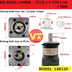 Hộp Số Hành Tinh Servo 1kw 1.5kw 2kw Tỉ Lệ 1:5 Mới - Hộp Số Giảm Tốc Servo 1kw Tỉ Lệ 1/5 LSR120
