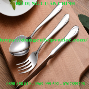 Bộ dụng cụ ăn inox 304 gồm dao - muỗng - nĩa ( Bộ kim cương)