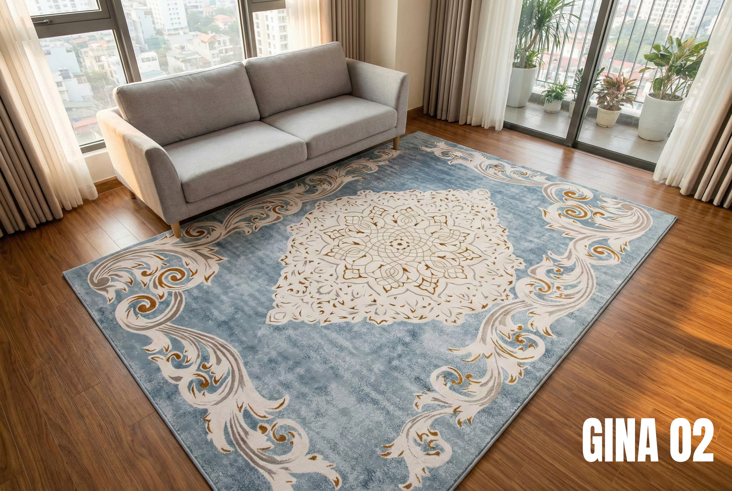 THẢM DỆT PHONG CÁCH HIỆN ĐẠI HL GINA-NHẸ NHÀNG TINH TẾ