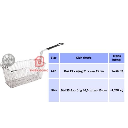 Rổ Chiên Nhúng Inox 304 Cán Đen – Giá Xưởng chuyên Dụng Cho Bếp Chiên Nhúng