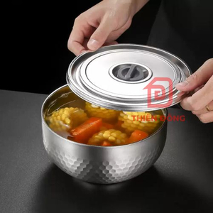 Chén Inox 304 Có Nắp Đậy Cao Cấp, An Toàn, Giữ Nhiệt Tốt, Giá Tốt