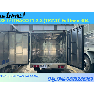 THACO TOWNER T1-2.3 THÙNG KÍN TẢI 990kg dài 2m3 FULL INOX 304 CHỞ HẢI SẢN