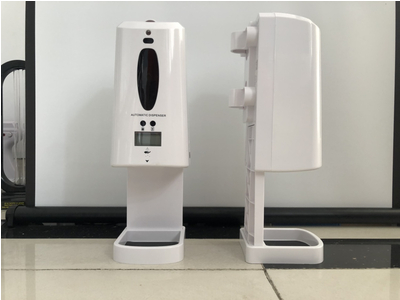 2 in 1 Automatic Non-contact Temperature Measuring Soap Dispenser with 3-Color Backlight LCD Screen 1300ml