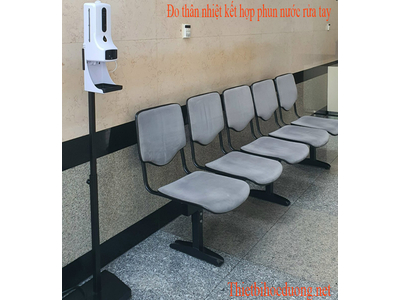 Máy đo nhiệt độ kết hợp xịt rửa tay D104 giá rẻ