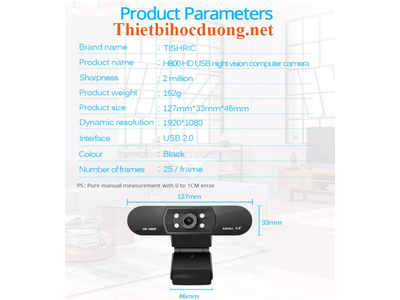 Webcam Full HD 1080 Ashu dùng dạy và học trực tuyến, dùng hội hợp