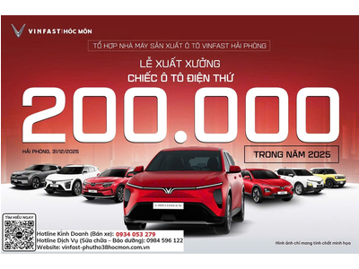 200.000 XE XUẤT XƯỞNG TẠI NHÀ MÁY VINFAST HẢI PHÒNG– MÃNH LIỆT TINH THẦN VIỆT NAM!