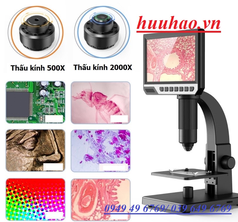 KÍNH HIỂN VI ĐIỆN TỬ ZOOM 2000X MÀN HÌNH 7INCH