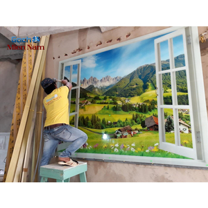 Thi Công gạch 3D Cửa Sổ Giao Khách Long An