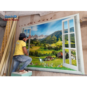 Thi Công gạch 3D Cửa Sổ Giao Khách Long An