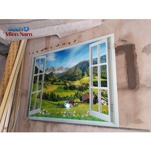 Thi Công gạch 3D Cửa Sổ Giao Khách Long An