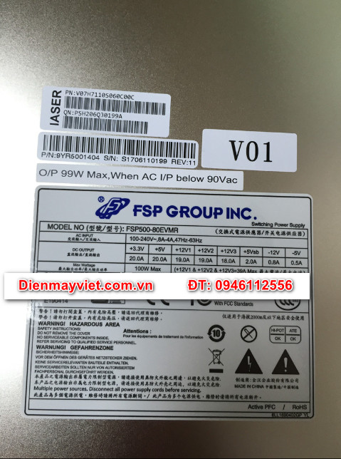 Bộ nguồn FSP FSP500-80EVMR, FSP600-60MRB (S) FSP350-50MRA/FSP700-50RAB