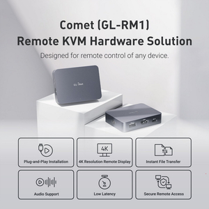 Bộ điều khiển từ xa GL.iNet Comet GL-RM1 KVM Control Over Internet 4K@30Fps,Tailscale ,Remote Keyboard, Video, Mouse, Install OS Via BIOS Control,...