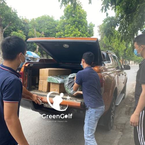 Combo Khung Tập Golf KT 3x3x3m + Thảm Tập Golf 1.5x1.5 + Thảm golf 1.5x3m Cao Cấp + Khay Nhựa Đựng Bóng + 25 Bóng Mới + Cỏ Trải Sàn