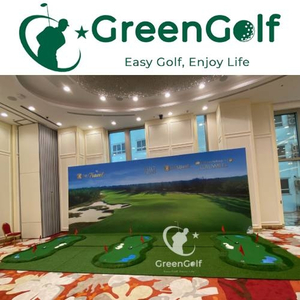 Thảm Tập Putt Golf Cao Cấp Đặc Biệt kích thước 1.5mx3m, tạo hình hồ nước, bụi cỏ, cát trắng_ Thảm tập golf 3d cao cấp