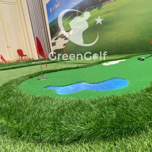 Thảm Tập Putt Golf Cao Cấp Đặc Biệt kích thước 1.5mx3m, tạo hình hồ nước, bụi cỏ, cát trắng_ Thảm tập golf 3d cao cấp