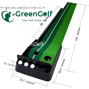 Thảm Putting Golf Nhựa Đen - Thảm Tập Putt Tại Nhà, Thảm Tập Golf Nhỏ Gọn, Tiện Lợi