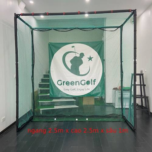 Combo Khung Tập Golf KT 2.5*2.5*1m + Thảm Tập Golf Swing 1.5mx1.5m + Thảm Cỏ Trải Sàn 2.5x2m