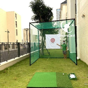 Combo Khung Tập Golf KT 3x3x3m + Thảm Tập Golf 1.2x1.2 + Khay Nhựa Đựng Bóng + 25 Bóng Mới + Cỏ Trải Sàn