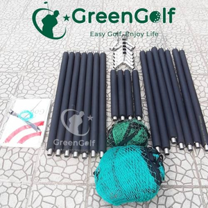 ComBo Khung Tập Golf INOX 2x2x0.5M + Thảm Swing + Khay Nhựa + Bóng + Cỏ Nhân Tạo