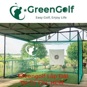 ComBo Khung Tập Golf 5x4x4 + Thảm Tập Golf Put, Chip, Swing 4x5M