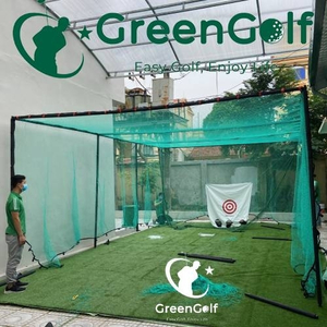 ComBo khung Tập Golf 8x5x4M + Thảm Cỏ 40m2 + Thảm Swing 1.5mx1.5m + Khay Nhựa + Bóng Mới