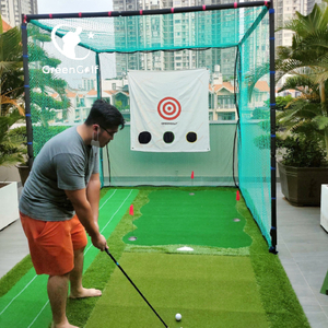 Combo Khung Tập Golf KT 2.5*2.5*1m + Thảm Tập Golf 2.5x4m ba chức năng put, chip, swing đa năng