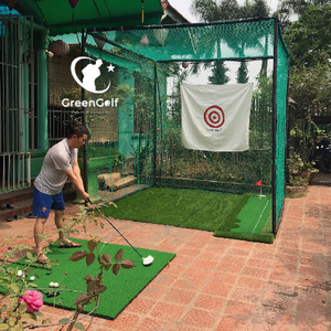 Combo Khung Tập Golf KT 3x3x3m + Thảm Tập Golf 1.5x1.5 + Thảm putting golf 0.5x3m + Khay Nhựa Đựng Bóng + 25 Bóng Mới + Cỏ Trải Sàn