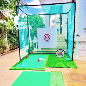 Combo Khung Tập Golf KT 3x3x3m + Thảm Tập Golf 1.5x1.5 + Thảm golf 1.5x3m Cao Cấp + Khay Nhựa Đựng Bóng + 25 Bóng Mới + Cỏ Trải Sàn